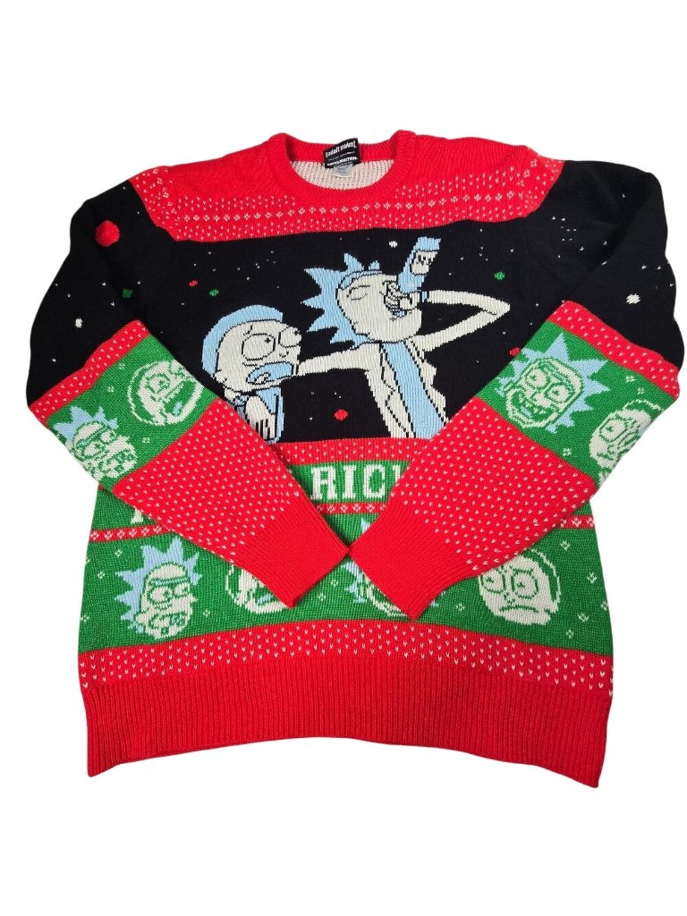 Rick & Morty "Merry Rickmas" Adult Swim Christmas Sweater Large
